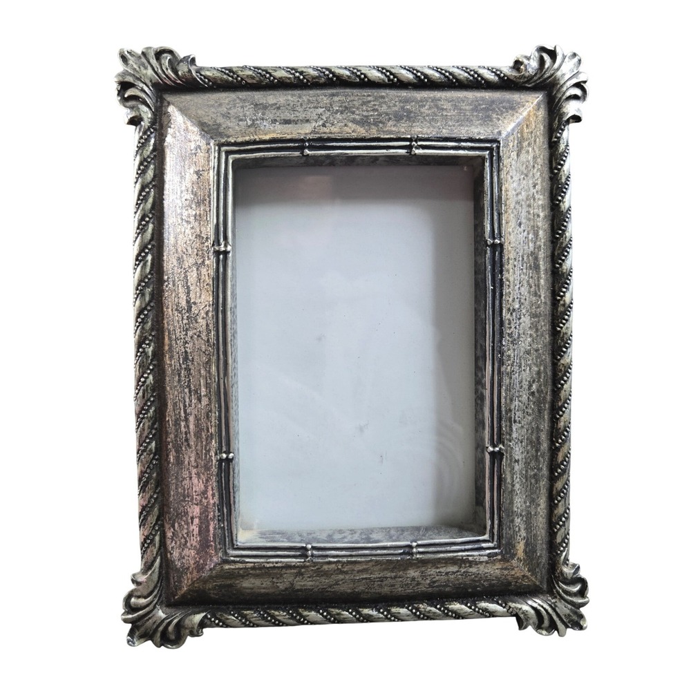 Sixtree Vintage Style Silver Pewter Finish Photo Frame 9x7Ornate Rope Border